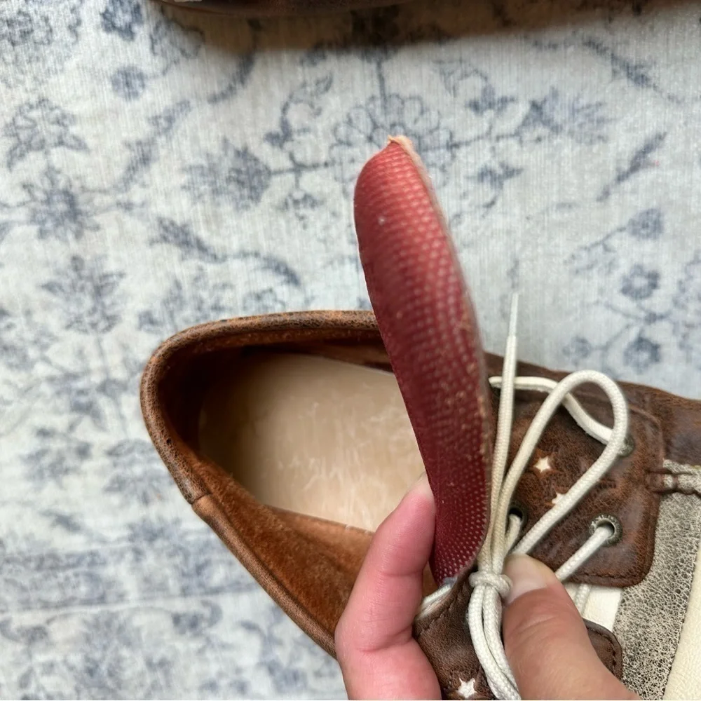 Twisted X Womens Boat Leather Faded Flag sz 9.5